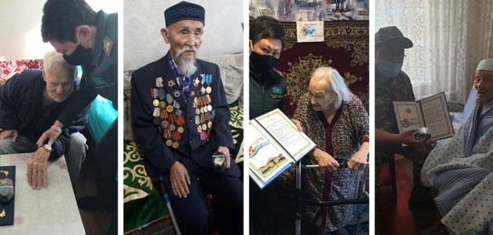 Алматинские военнослужащие поздравили с 75-летием Победы столетних фронтовиков